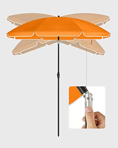 Rootz Sonnenschirm – Gartenschirm – faltbarer Gartenschirm – Outdoor-Sonnenschirm – Garten-Sonnenschirm – Sonnenschirm – Sonnenschirm – Orange