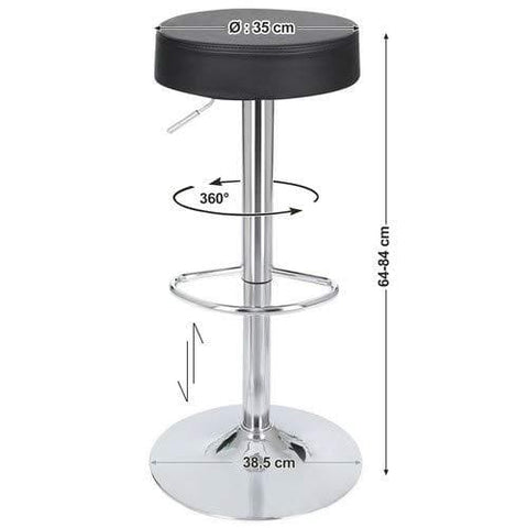 Rootz Draaibare Barkrukken - In Hoogte Verstelbaar - Barstoel - Zwart