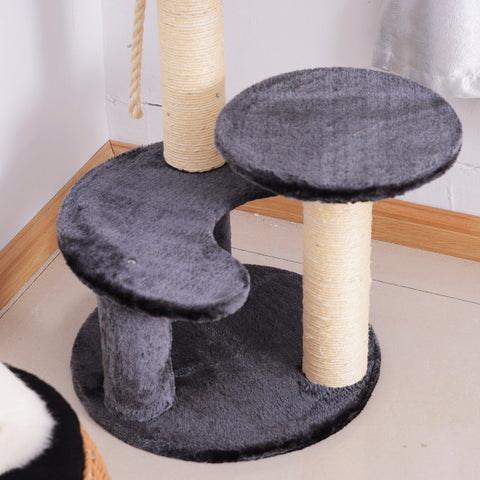 Rootz Scratching Post - Cat Bed - Play Tree - Climbing Tree - Plush - Grey