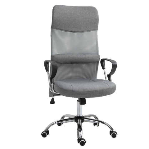 Rootz Office Chair - Gaming Chair - Game Chair - Ergonomic - Rotatable - Adjustable - 58.5 x 66 x 115-124 cm - Gray - Linen