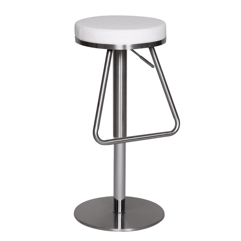 Rootz Barhocker – Verstellbarer Barhocker – Hocker – Hocker – Barstuhl – Modern – Schwarz/Weiß – Silber