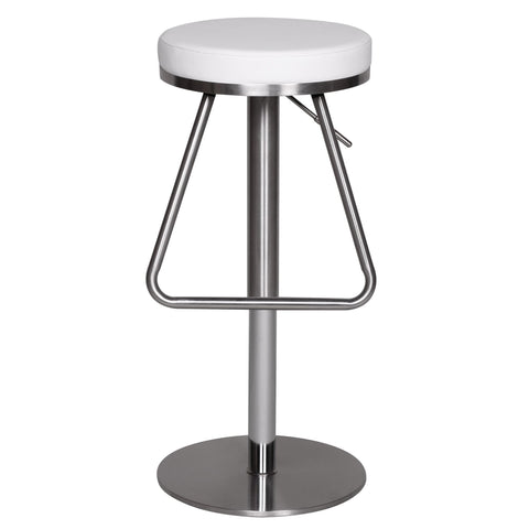 Rootz Barhocker – Verstellbarer Barhocker – Hocker – Hocker – Barstuhl – Modern – Schwarz/Weiß – Silber