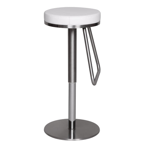 Rootz Barhocker – Verstellbarer Barhocker – Hocker – Hocker – Barstuhl – Modern – Schwarz/Weiß – Silber
