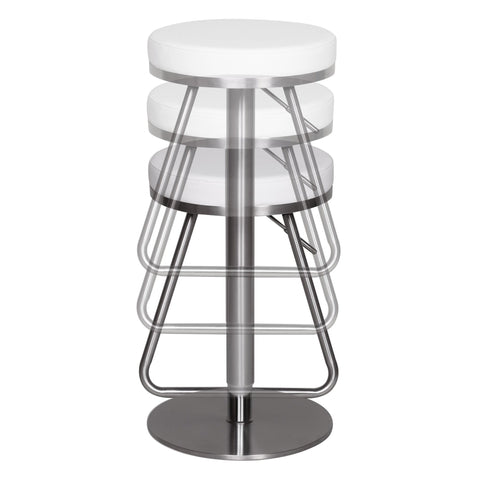 Rootz Barhocker – Verstellbarer Barhocker – Hocker – Hocker – Barstuhl – Modern – Schwarz/Weiß – Silber