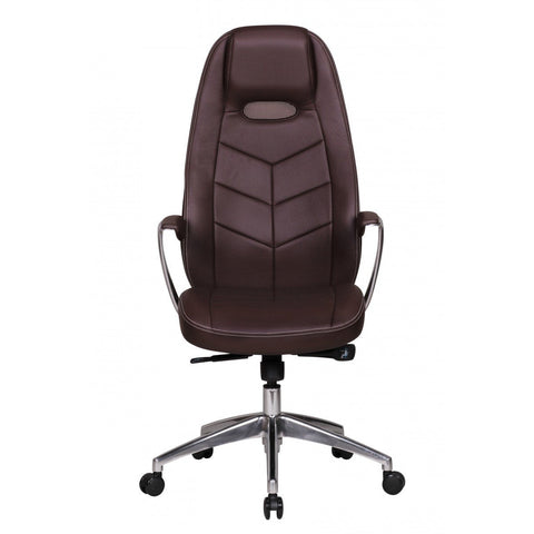 Rootz Office Chair - Leather Office Chair - Executive Chair - Swivel Chair - Adjustable - Brown