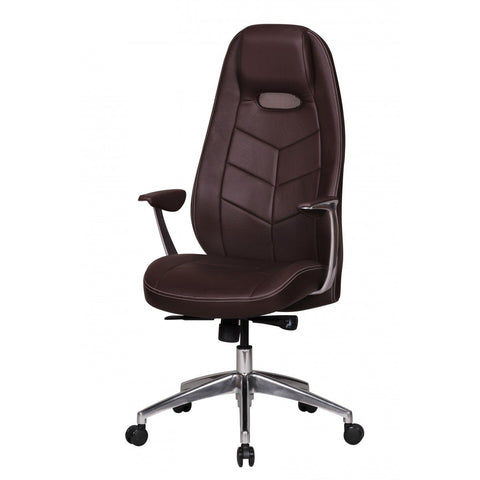 Rootz Office Chair - Leather Office Chair - Executive Chair - Swivel Chair - Adjustable - Brown
