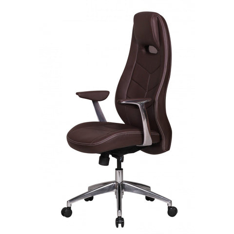 Rootz Office Chair - Leather Office Chair - Executive Chair - Swivel Chair - Adjustable - Brown