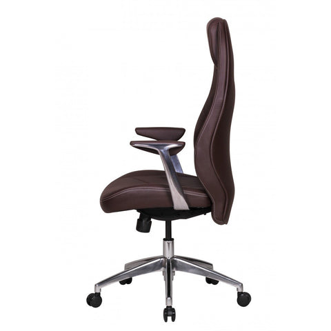 Rootz Office Chair - Leather Office Chair - Executive Chair - Swivel Chair - Adjustable - Brown