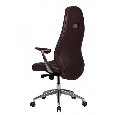 Rootz Office Chair - Leather Office Chair - Executive Chair - Swivel Chair - Adjustable - Brown