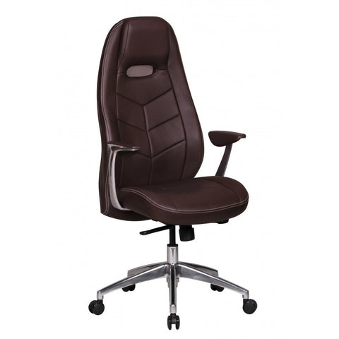 Rootz Office Chair - Leather Office Chair - Executive Chair - Swivel Chair - Adjustable - Brown