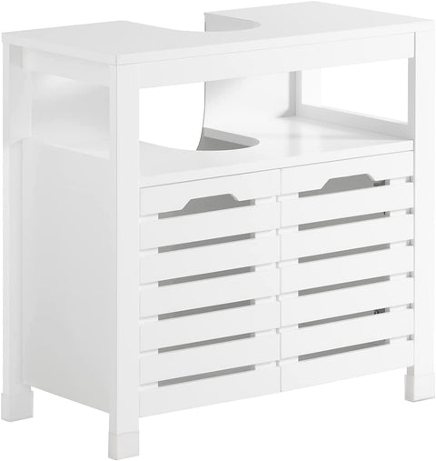 Rootz ondergootsteenkast - badkamermeubel - badkameropbergkast met dubbele lattendeuren