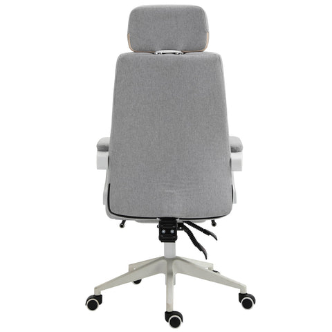 Rootz Bureaustoel - Bureaustoel - Directiestoel - Ergonomisch - 51 x 50 x 117-127 cm - Verstelbaar - Voetensteun - Kantelfunctie - Grijs