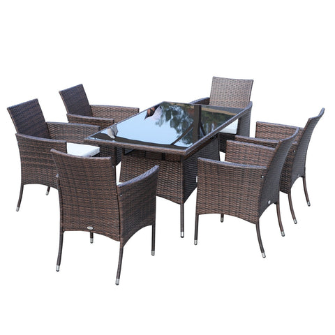 Rootz Garden set - Seating furniture set - 7-piece Garden seating group - Chic - Brown