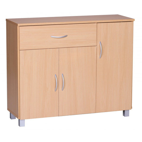 Rootz Sideboard - Flurschrank - Kommode - Buchenholz - Holz - Braun / Weiß