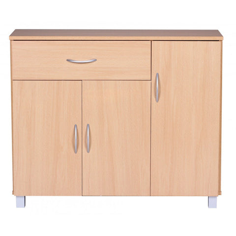 Rootz Sideboard - Flurschrank - Kommode - Buchenholz - Holz - Braun / Weiß
