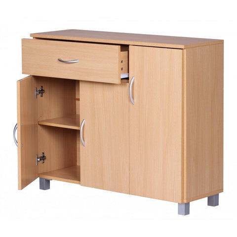 Rootz Sideboard - Flurschrank - Kommode - Buchenholz - Holz - Braun / Weiß