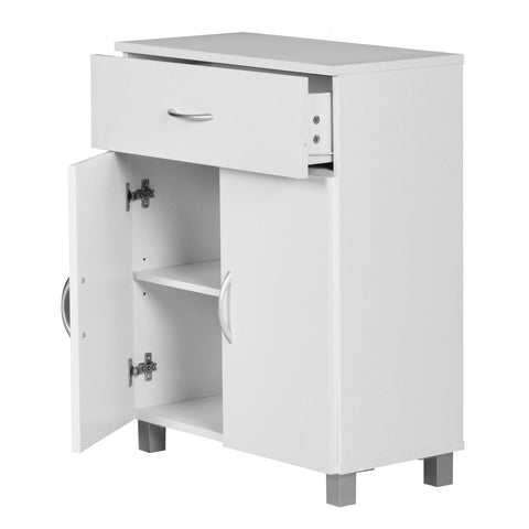 Rootz Sideboard - Hallway cupboard - Drawer - French doors - Beech - Brown / White - Side cabinet