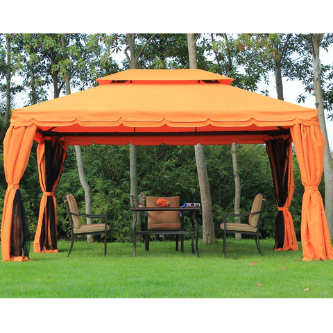 Rootz Pavilion - Party tent - Luxury - Side walls - 3 x 4 m - Double Roof - Aluminum - Polyester - Orange