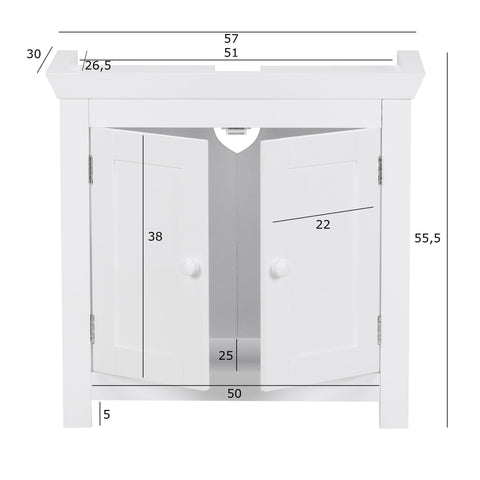 Rootz Washbasin cabinet - Bathroom cabinet - Bathroom furniture - Bathroom furniture - Washbasin - Storage cabinet - White