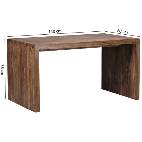 Rootz Bureau - Massief Houten Sheesham - 140 cm Breed - Modern Kantoormeubilair in Landelijke Stijl - Archiefkantoortafel 