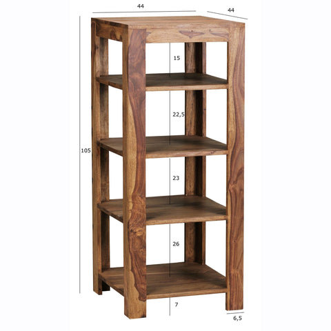 Rootz Bookcase - Storage Cabinet - 5 Levels - Solid Wood - - 44 x 44 x 105 cm - Brown