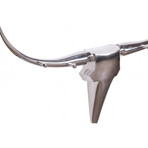 Rootz Stiergeweih L Garderobenständer - Wanddekoration - Wandgarderobe - Dekoration - Wandgeweih - Aluminium - Silber