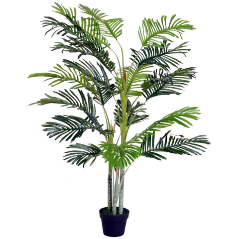 Rootz Artificial Palm Tree  - Artificial Plant With Plant Pot -  Faux Palm Tree - Green - Plastic - 150cm