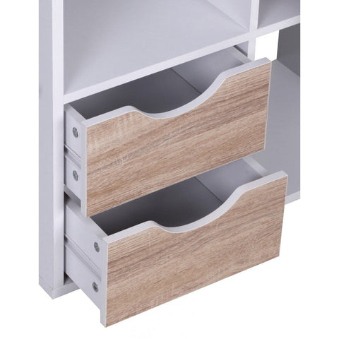 Rootz Compartment Cabinet - Bookshelf - Bookcases - Room Divider - Compartment Cabinets - Oak - Wood