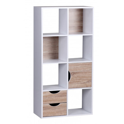 Rootz Compartment Cabinet - Bookshelf - Bookcases - Room Divider - Compartment Cabinets - Oak - Wood