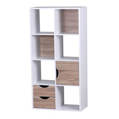 Rootz Compartment Cabinet - Bookshelf - Bookcases - Room Divider - Compartment Cabinets - Oak - Wood
