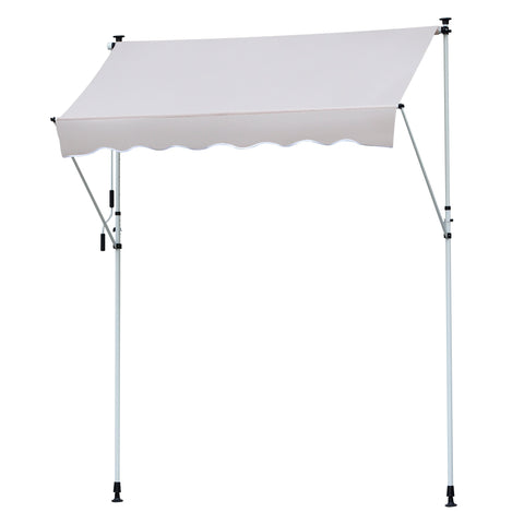 Rootz Awning - Aluminium/Iron/Polyester - Sun protection - Hand crank - Cream white - 300 x 120 cm