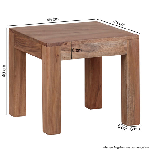 Rootz Coffee Table - Side Table - Solid Wood - 45 x 45 cm - Brown - Coffee tables