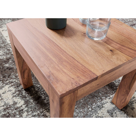 Rootz Coffee Table - Side Table - Solid Wood - 45 x 45 cm - Brown - Coffee tables