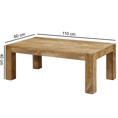 Rootz Salontafel - Salontafel - Massief Hout - Acacia - 110 x 60 cm - Rechthoekig - Naturel 