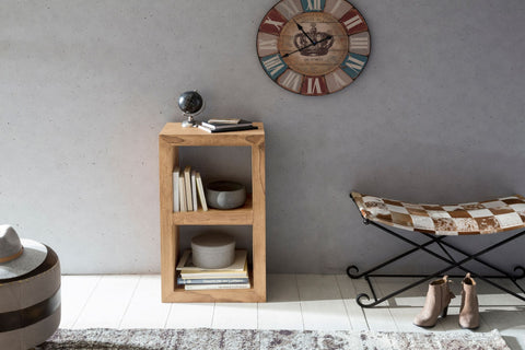 Rootz Stand Shelf - Acacia Wood - 2 Shelves - Natural Country House Style - 88cm High