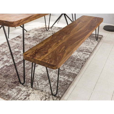Rootz Dining Bench - Kitchen Bench - Solid Wooden Bench - 160 x 40 x 45 cm - Brown