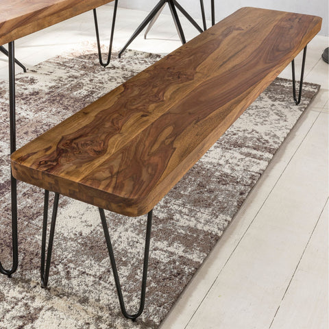 Rootz Dining Bench - Kitchen Bench - Solid Wooden Bench - 160 x 40 x 45 cm - Brown