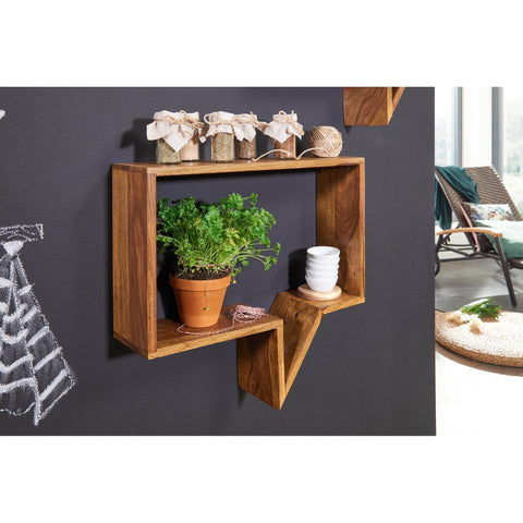 Rootz Speech Bubble Wall Shelves - Set of 2 - Book Shelves - Decoration Shelf - Wall Shelf - Solid Wood - Brown