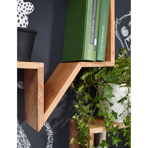 Rootz Speech Bubble Wall Shelves - Set of 2 - Book Shelves - Decoration Shelf - Wall Shelf - Solid Wood - Brown