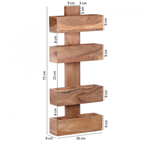 Rootz Solid Acacia Magazine Rack - Magazine Holder - Newspaper Rack - Newspaper Holder - Wood - Brown