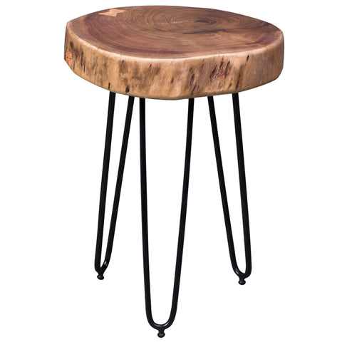 Rootz Side Table - Coffee Table - Solid Wood - Acacia Wood - 35 x 35 cm - Brown - Black