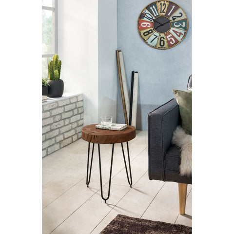Rootz Side Table - Solid Wood Side Table - Side Table - - Brown