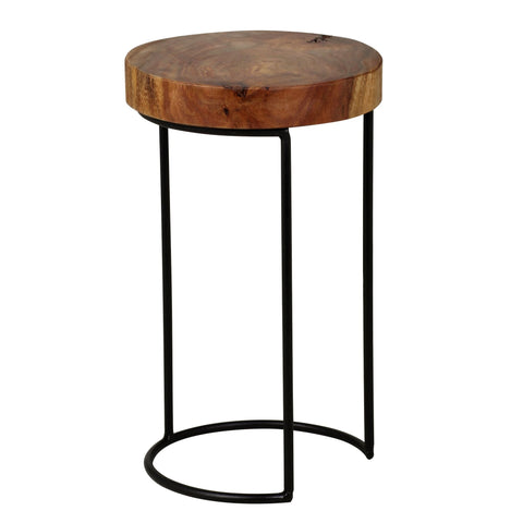 Rootz Side Table - Solid Wood Side Table - Side Table - Coffee Table - 28 cm - - Brown