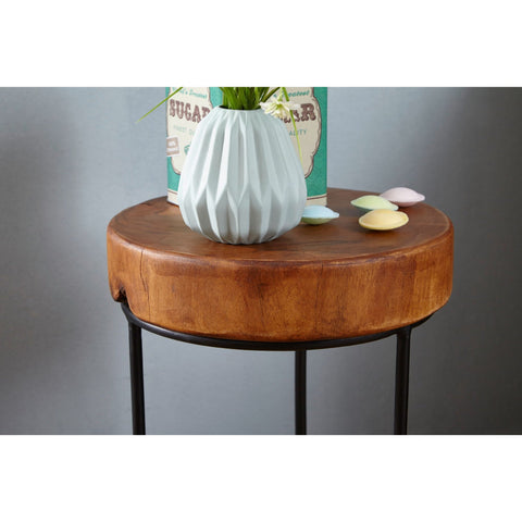 Rootz Side Table - Solid Wood Side Table - Side Table - Coffee Table - 28 cm - - Brown