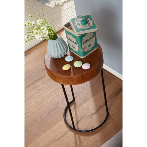 Rootz Side Table - Solid Wood Side Table - Side Table - Coffee Table - 28 cm - - Brown