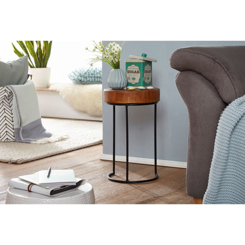 Rootz Side Table - Solid Wood Side Table - Side Table - Coffee Table - 28 cm - - Brown