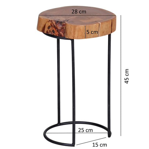 Rootz Side Table - Solid Acacia Wood - Solid Wood Side Table - Side Table - Coffee Table - Brown