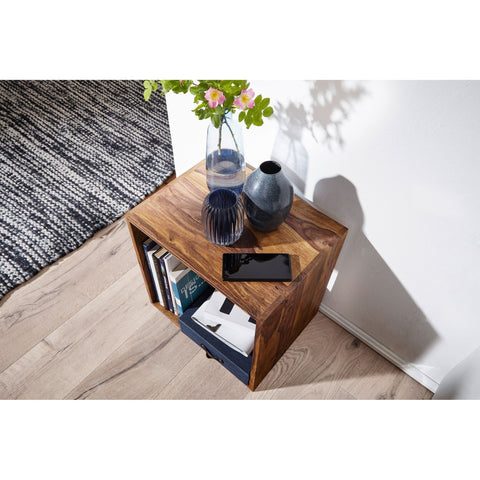 Rootz Side Table - Cube Side Table - Square Side Table - Wood - Solid Wood - 43.5 x 43.5 cm