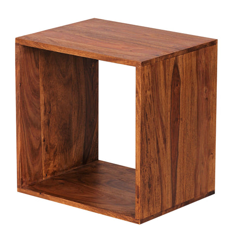 Rootz Side Table - Cube Side Table - Square Side Table - Wood - Solid Wood - 43.5 x 43.5 cm