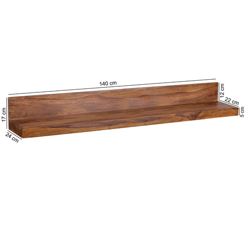 Rootz Owattona Wall Shelf - Solid Wood Wall Shelf - Bookshelf - Solid - Brown - 60/110/140/160 cm